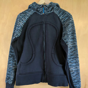 Lululemon Two Tone Blue Stripe Scuba Hoodie